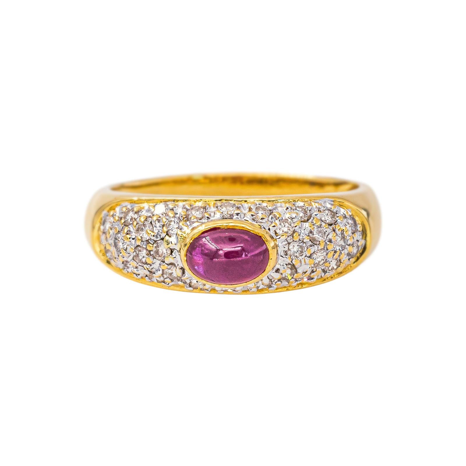 Bague Or jaune Rubis