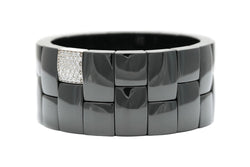 White Gold, Ceramic, and Diamond Cuff Bracelet