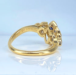 Bague Mauboussin en or jaune 18 carats en saphirs et diamants