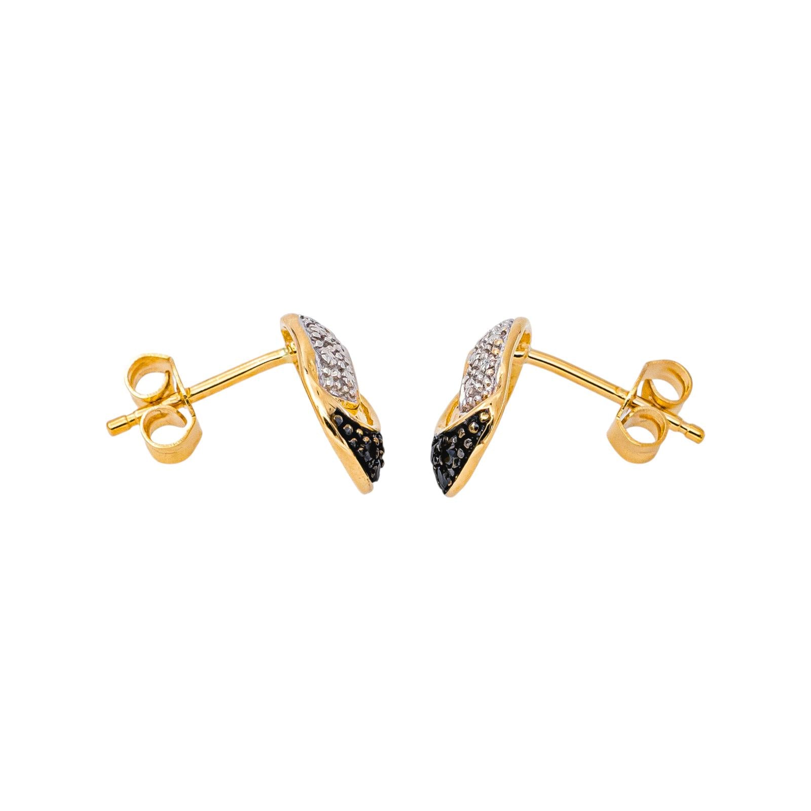 Yellow gold Lever-back earrings with Diamonds
