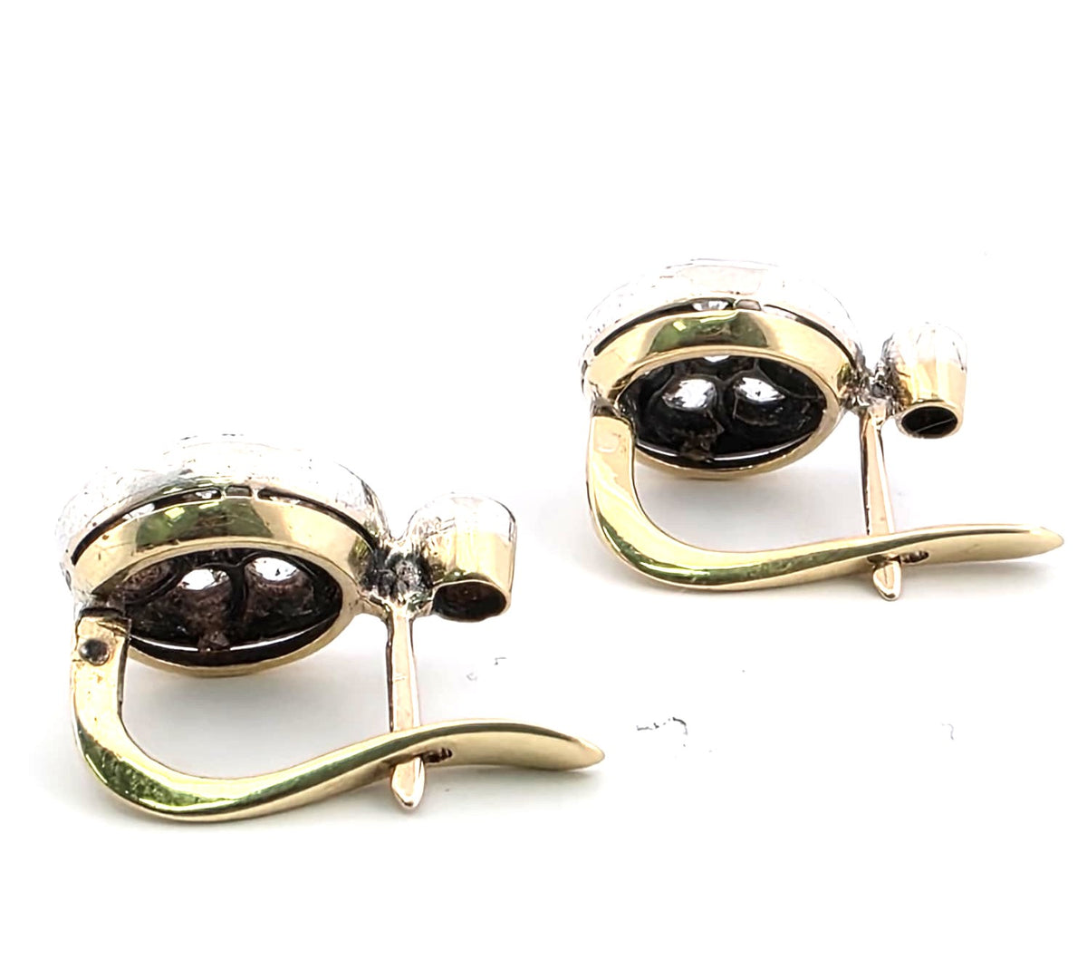 Yellow Gold and Diamond Lever-back Earrings
