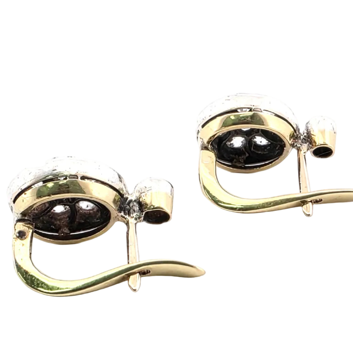 Yellow Gold and Diamond Lever-back Earrings