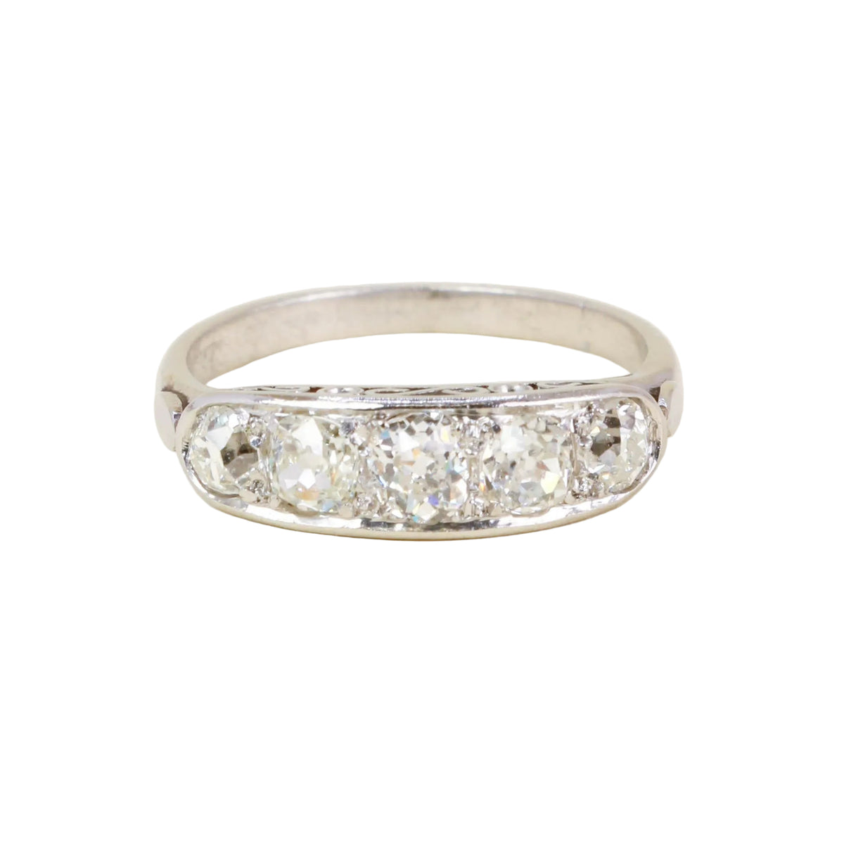 Platinum and Diamond Garter Ring
