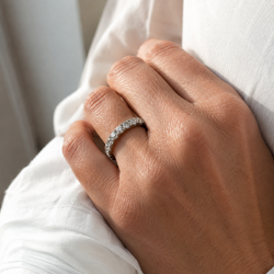 White Gold and Diamond Wedding Band