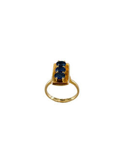 Retro Ring in Rose Gold and Sapphires