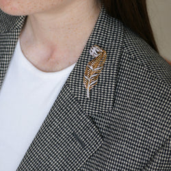 Rose gold, Platinum and Diamond Brooch Pin