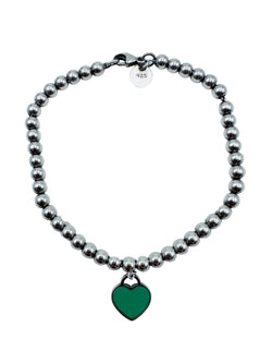 TIFFANY & CO. "Return to Tiffany" Silver and Enamel Pearl Bracelet