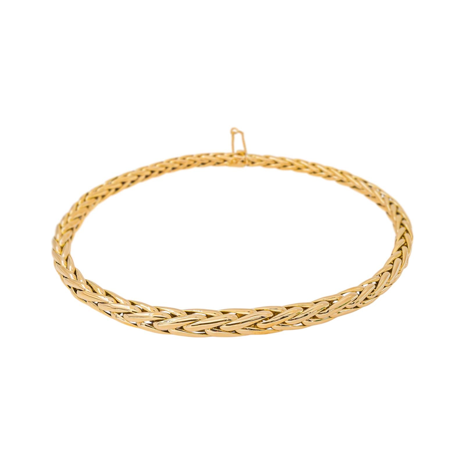 Yellow Gold Palm Leaf Link Necklace