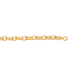 Yellow Gold Coffee Bean Link Necklace