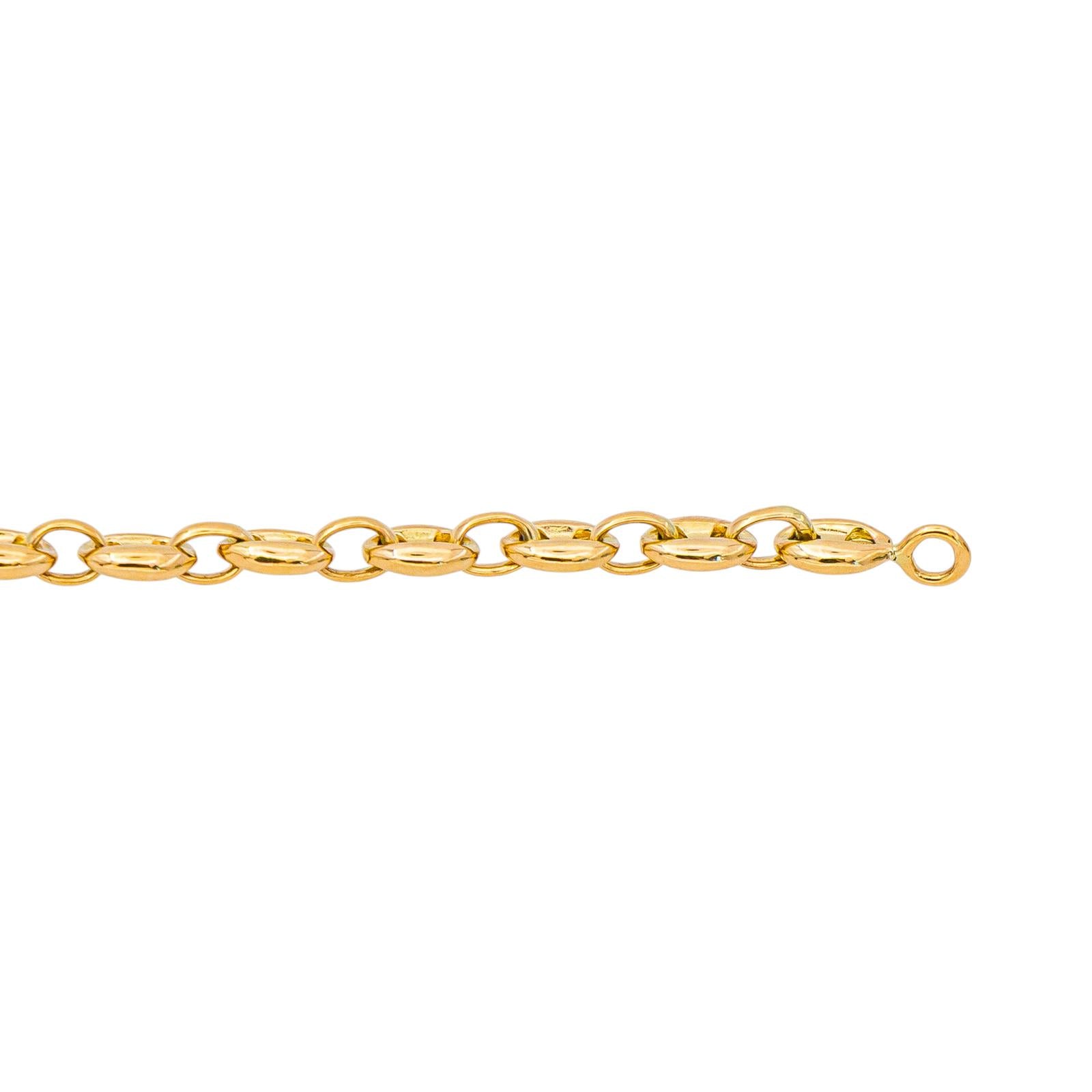 Yellow Gold Coffee Bean Link Necklace