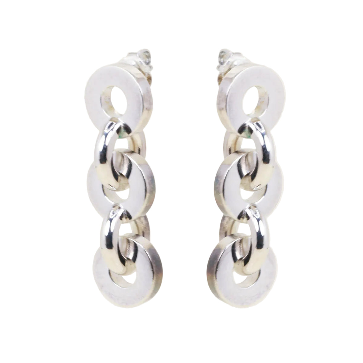 HERMÈS "Voltige" Silver Drop Earrings