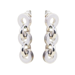 HERMÈS "Voltige" Silver Drop Earrings
