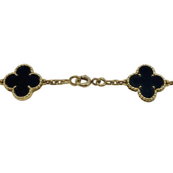 VAN CLEEF & ARPELS "Vintage Alhambra" Long Necklace in yellow gold and Onyx