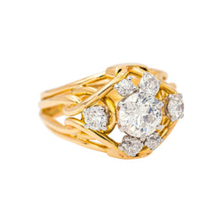 Retro White Gold Diamond Ring