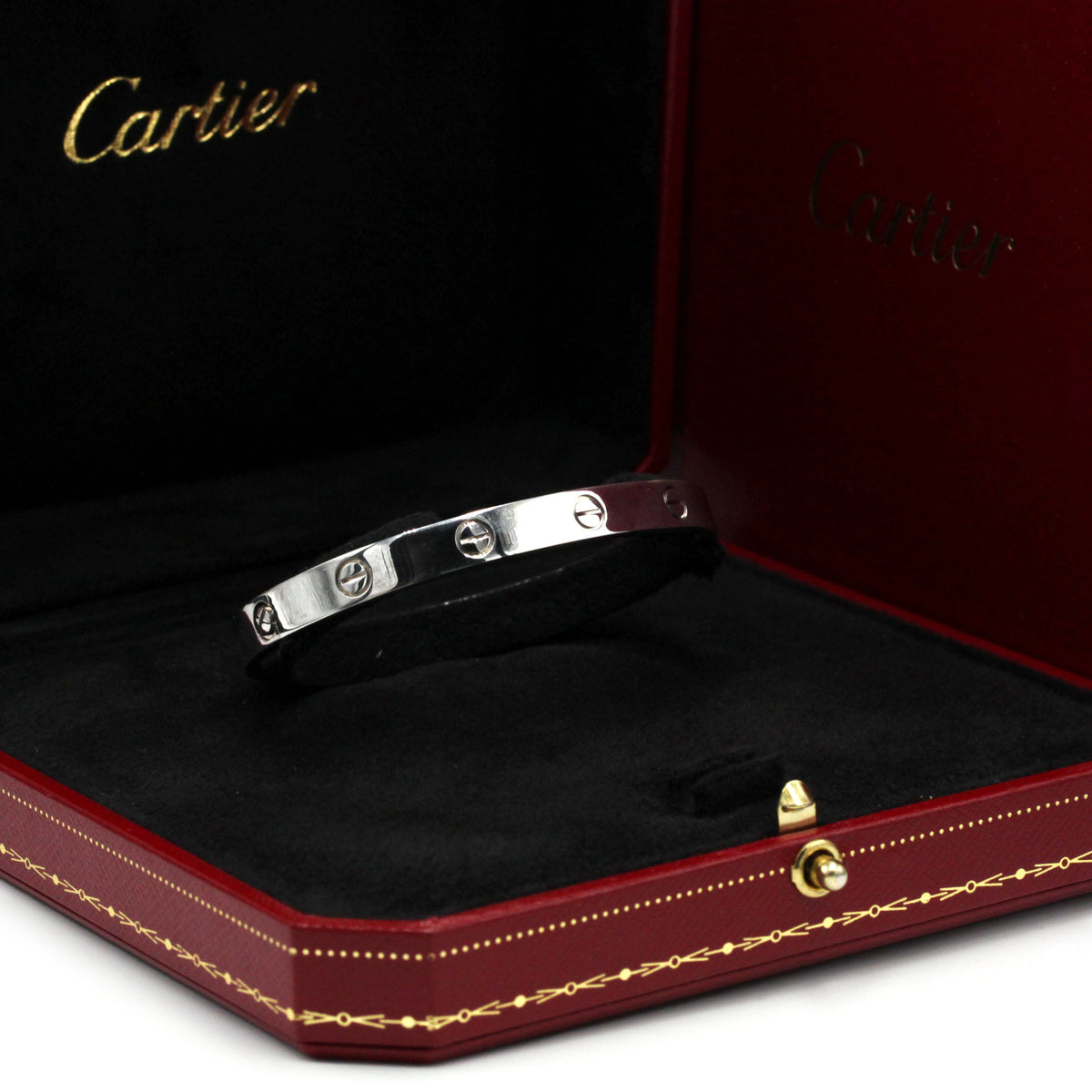 CARTIER "Love" White Gold Bangle Bracelet