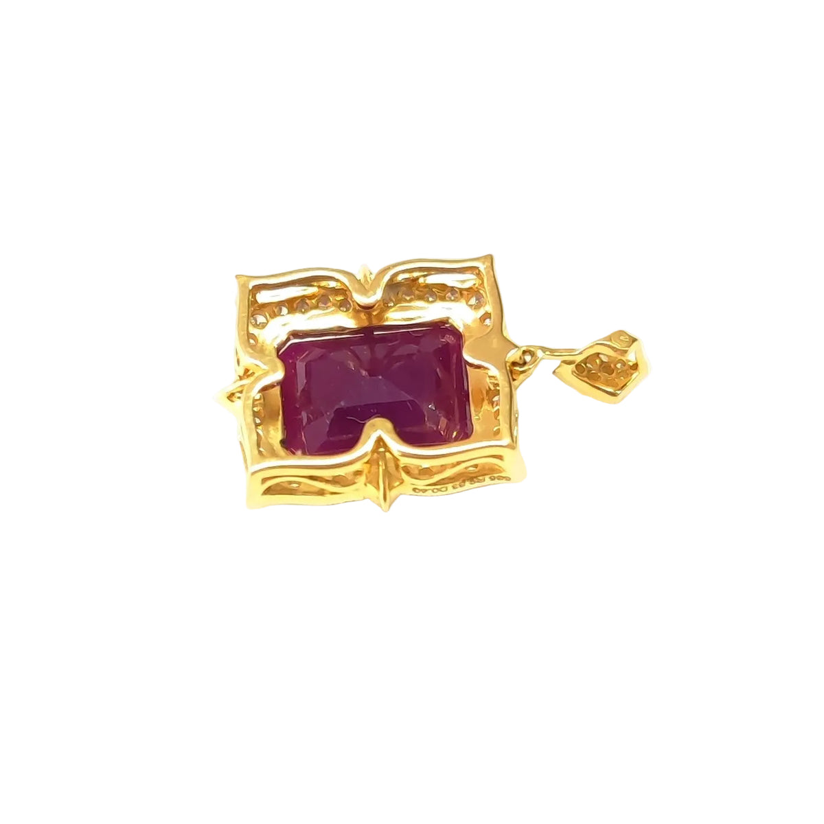 Yellow gold, Ruby, and Diamond pendant