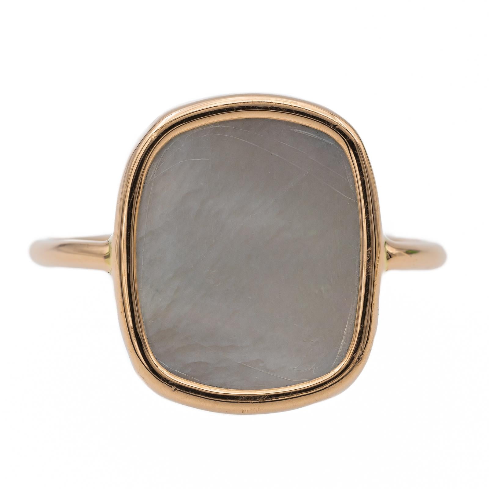 Ginette NY Bague White mop antique Or rose Nacre