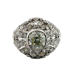 White Gold and Diamond Dome Ring