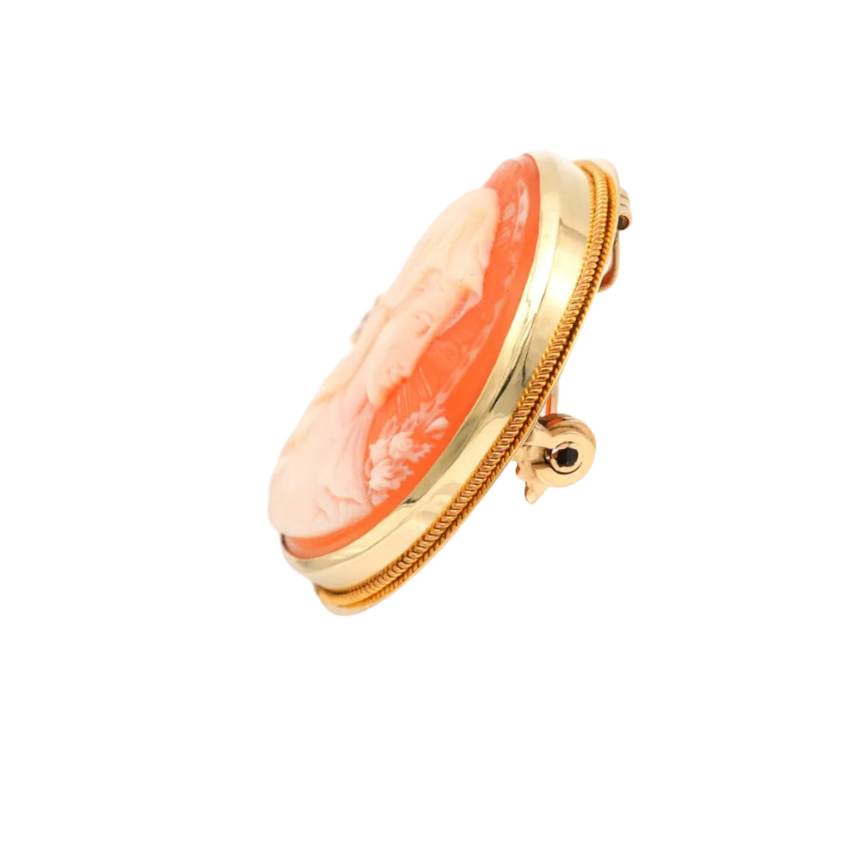 Yellow Gold Brooch with Cameo