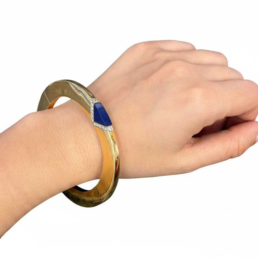 Bracelet Rush in yellow gold, lapis lazuli and diamonds