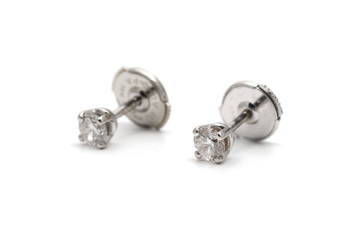 Boucles d'oreilles Puces en or blanc et diamants