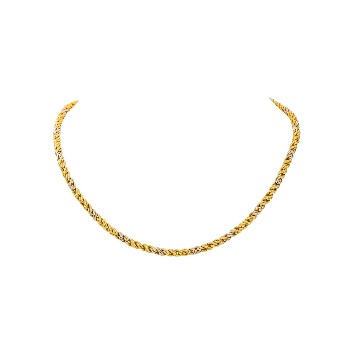 Yellow Gold Twisted Link Necklace