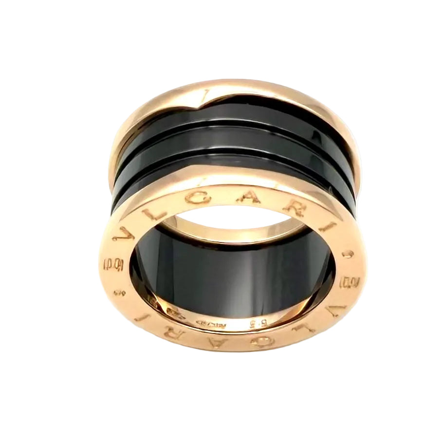 BULGARI "B.Zero1" Band Ring in rose gold and ceramic