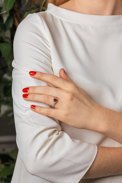 Bague Or blanc Tourmaline rose