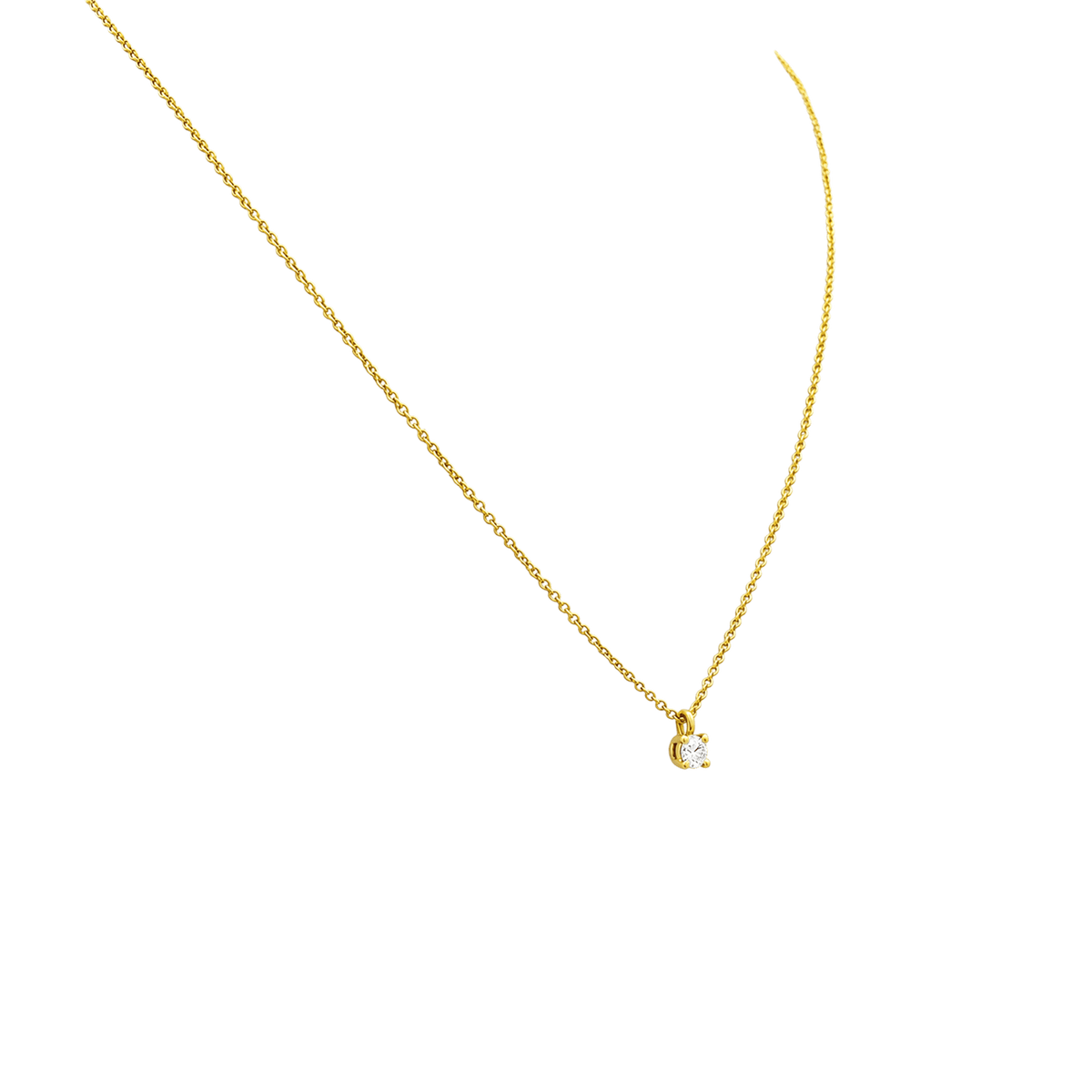 TIFFANY & CO "Tiffany Solitaire" Pendant Necklace in Rose Gold with Diamonds