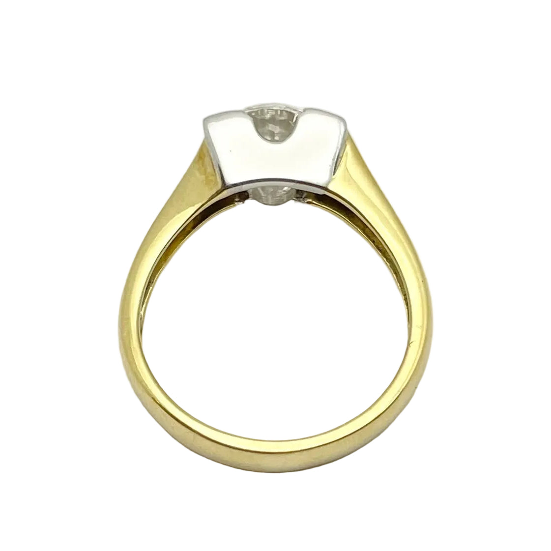 Solitaire Ring in White Gold, Yellow Gold, and Diamond