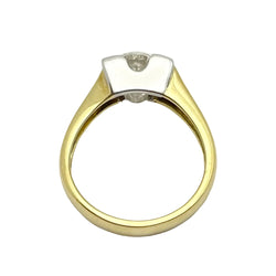 Solitaire Ring in White Gold, Yellow Gold, and Diamond