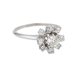 White gold Daisy Ring with Diamond