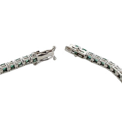 "Ligne" Bracelet in White Gold and Emeralds
