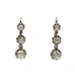 White Gold and Diamond Lever-back Earrings