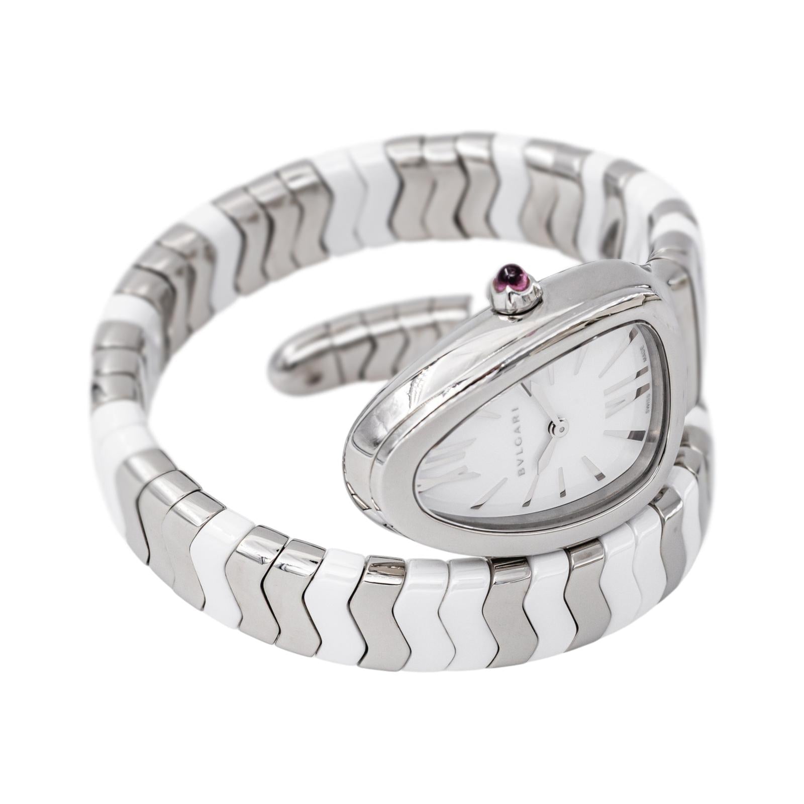 Bulgari Spiga Watch, Stainless Steel with Spinel