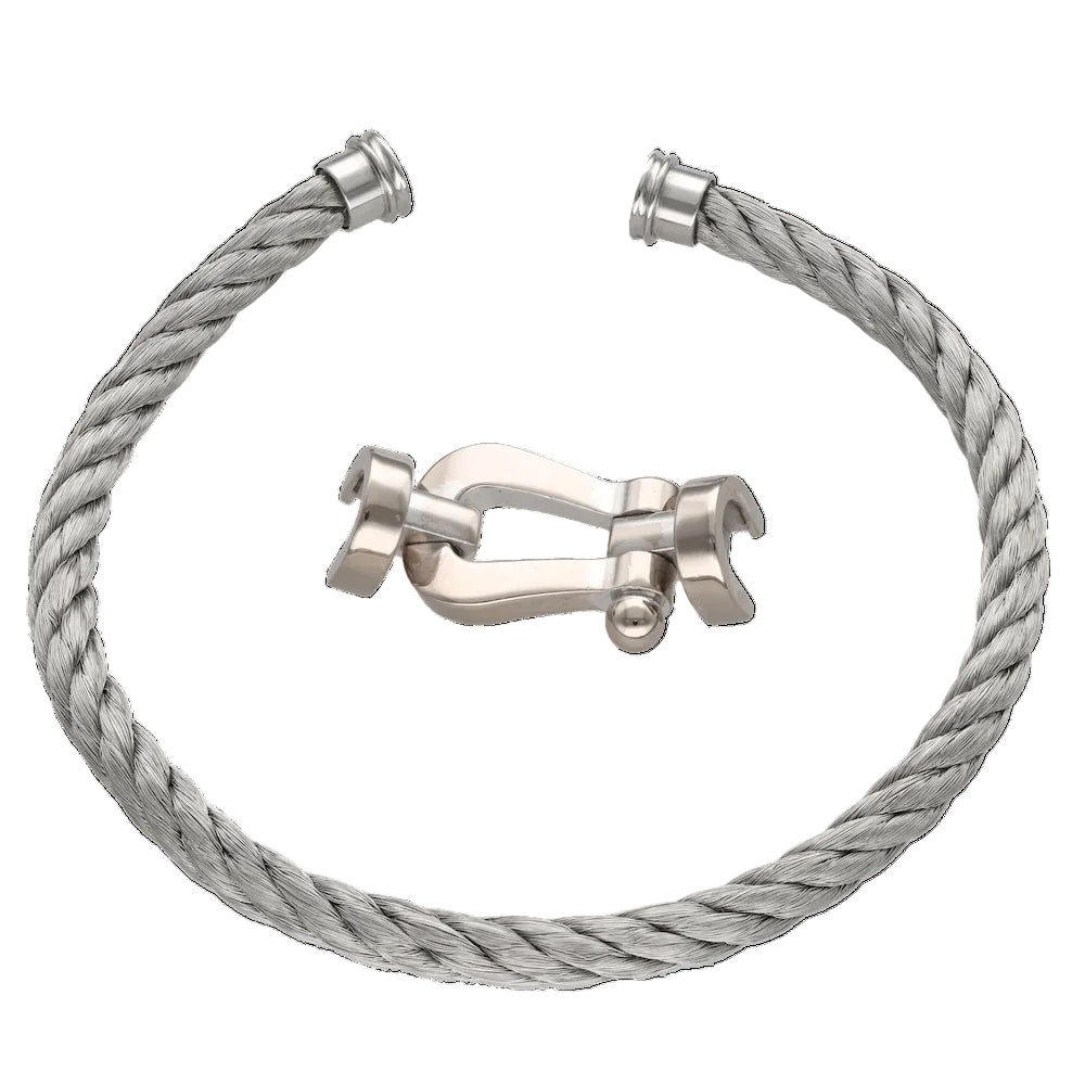 FRED "Force 10" GM Bracelet in White gold and Steel