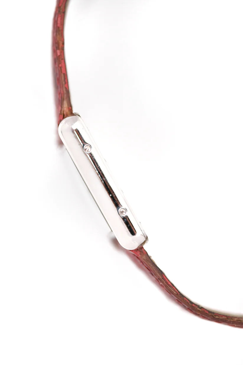 CARTIER "Tank" Watch in Silver and Leather