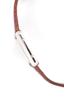 CARTIER "Tank" Watch in Silver and Leather