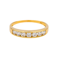 Bague Demi-alliance  Or jaune Diamant