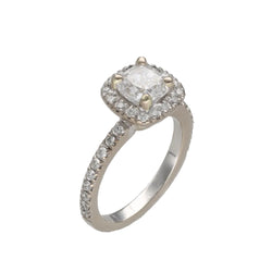 White Gold Solitaire Ring with Diamonds