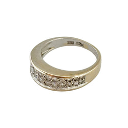 White Gold and Diamond Bangle Ring