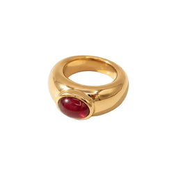 Yellow gold and Ruby Bangle Ring