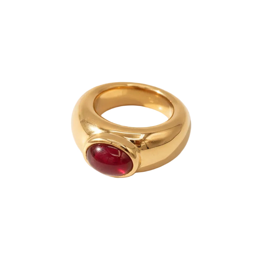 Yellow gold and Ruby Bangle Ring