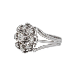 White Gold Daisy Ring with Diamond