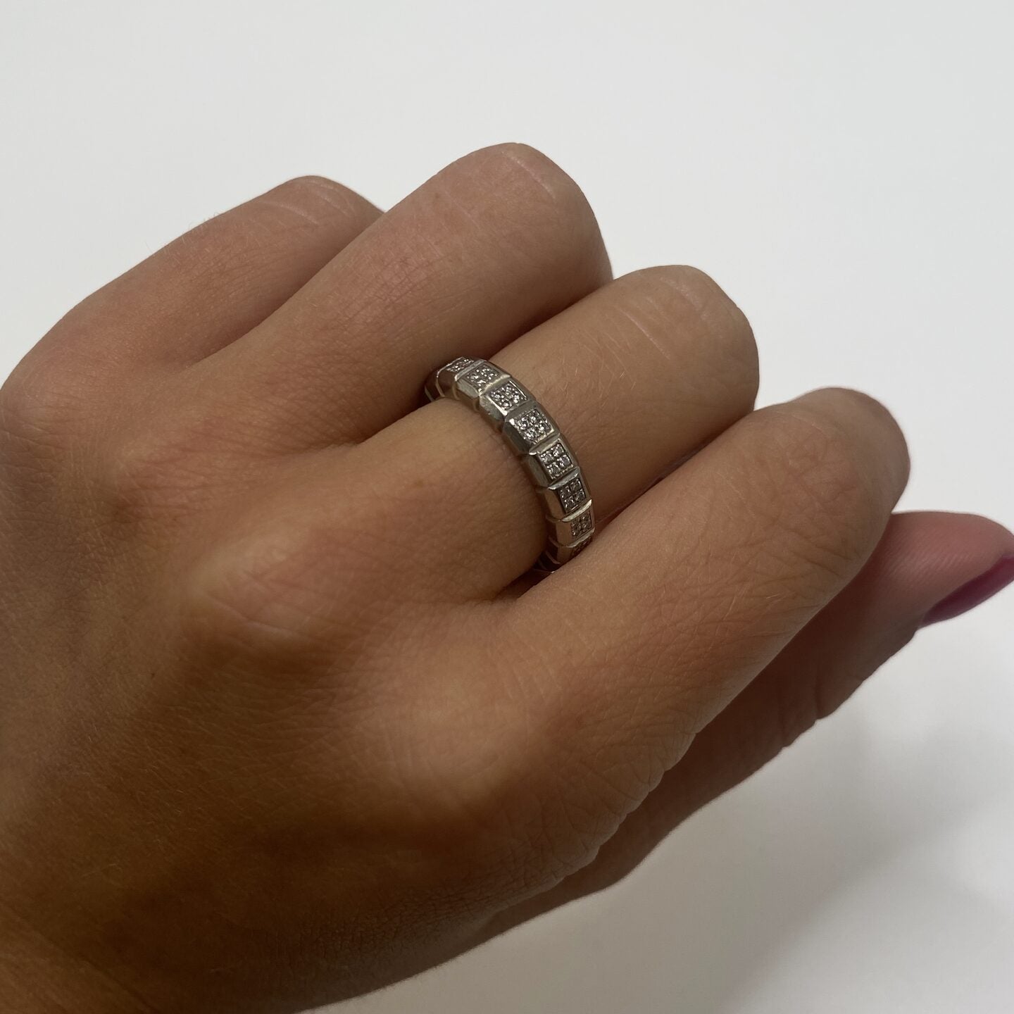 CHOPARD "Ice Cube" Wedding Band in White Gold and Diamonds