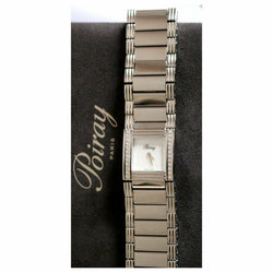 POIRAY "Ma Première Cuff Bracelet" watch in stainless steel, Mother-of-pearl, Quartz, and Diamonds