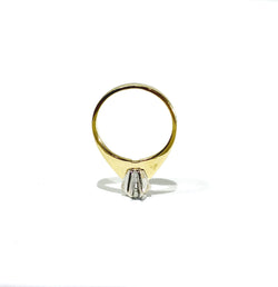 Yellow Gold Solitaire Ring with Diamonds