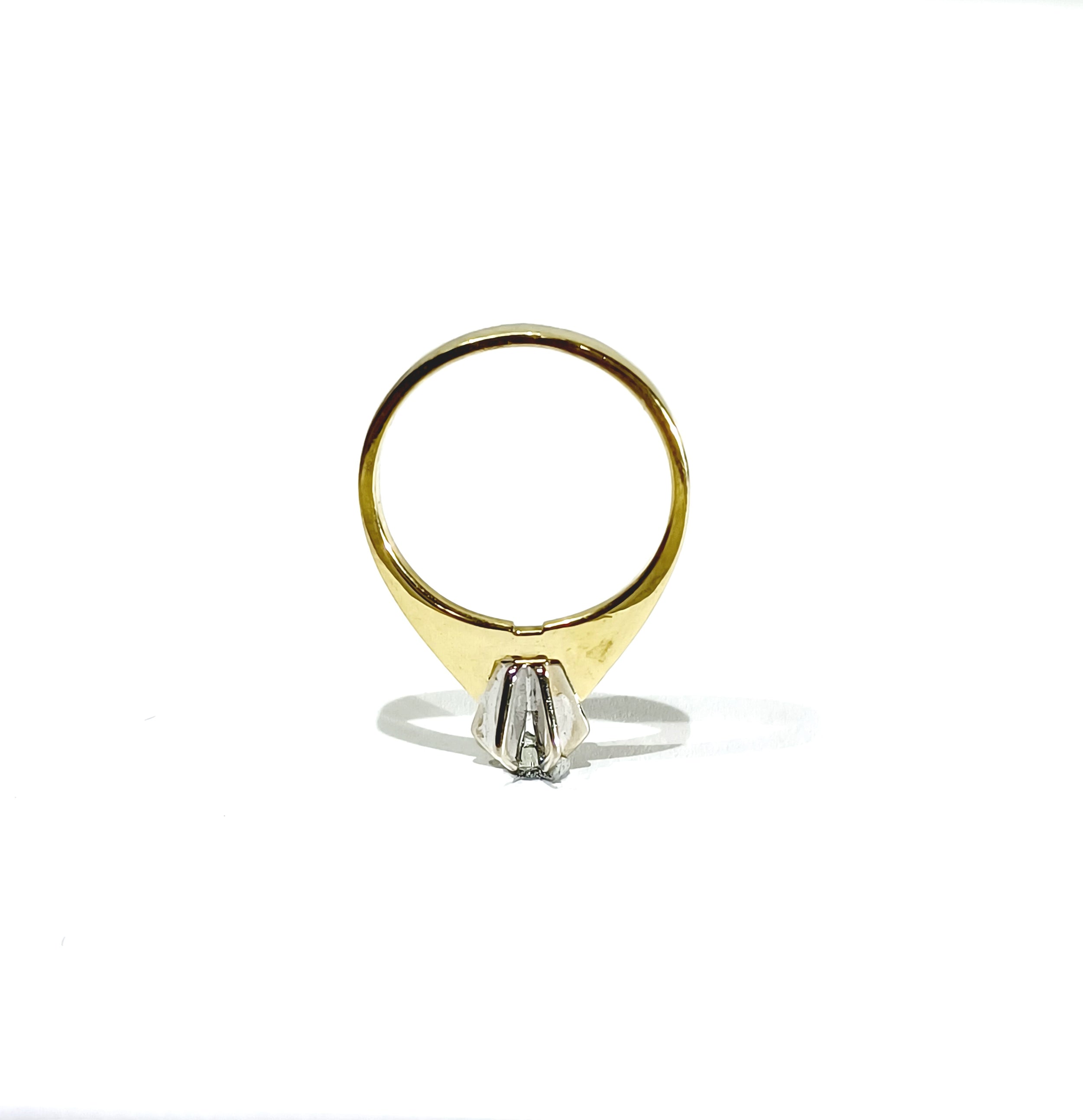 Yellow Gold Solitaire Ring with Diamonds