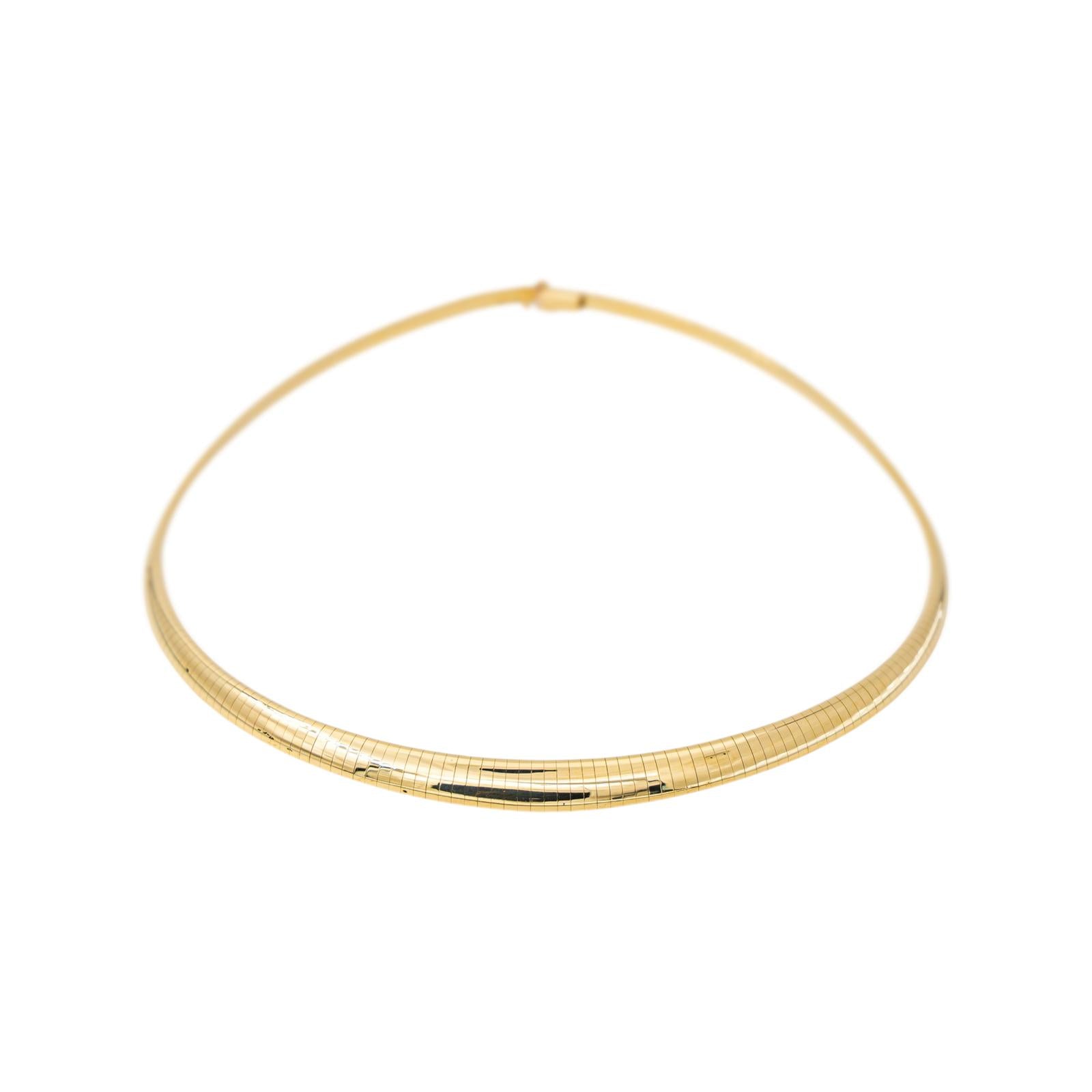 Yellow Gold Omega Link Necklace