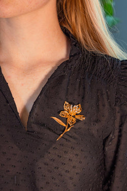 Broche Fleur Or jaune Diamant